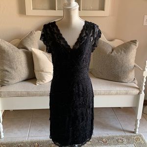 Ladies Marina Brand Black Size 10P Lace and Beaded Dress